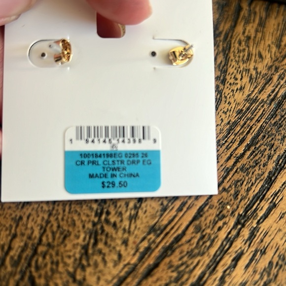 charter club Pearl cluster earrings - Picture 2 of 2